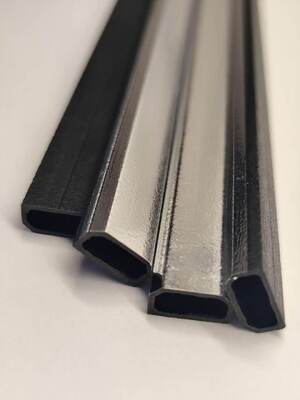 Barra espaçadora de borda quente em fibra de vidro híbrida, perfil oco laminado de metal, para unidades de vidro isolante